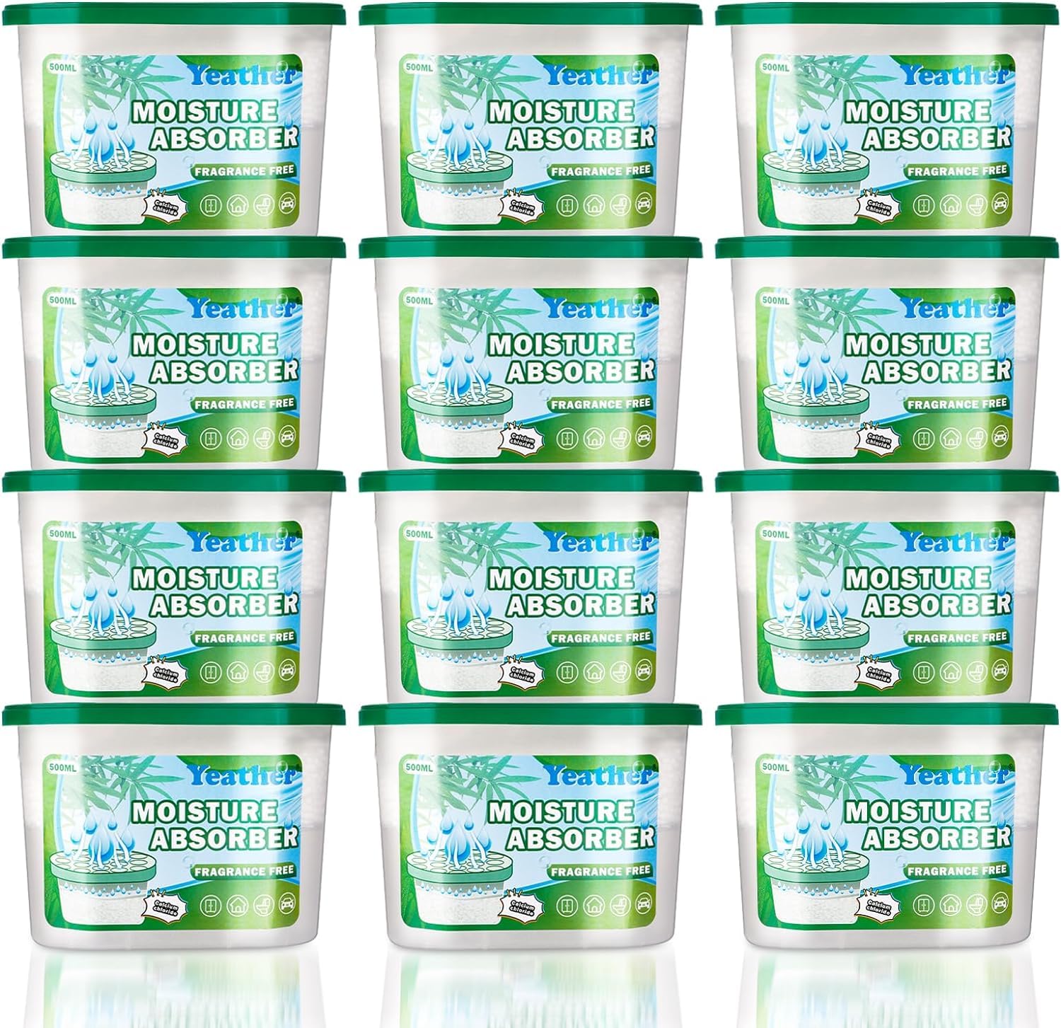 YEATHER 12 Pack Fragrance Free Moisture Absorber