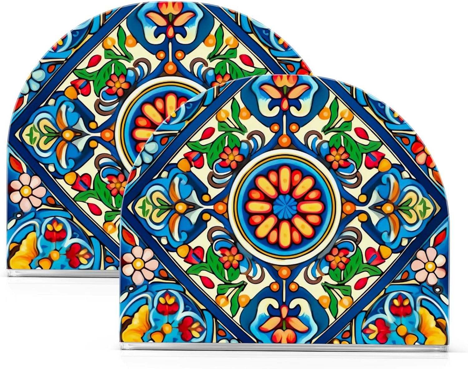 Colorful Mexican Style Napkin Holder, 1 Pack Acrylic Napkin Dispenser, Modern Decorative Accessory for Table, Kitchen, Countertop