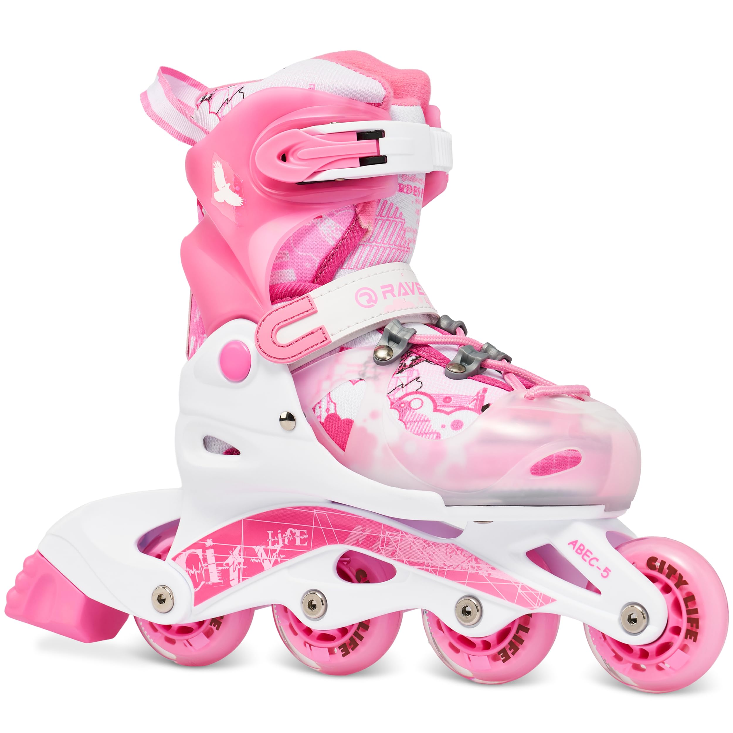 Pattini in linea 3in1 per bambini Triskates/Rollskates Raven Princess