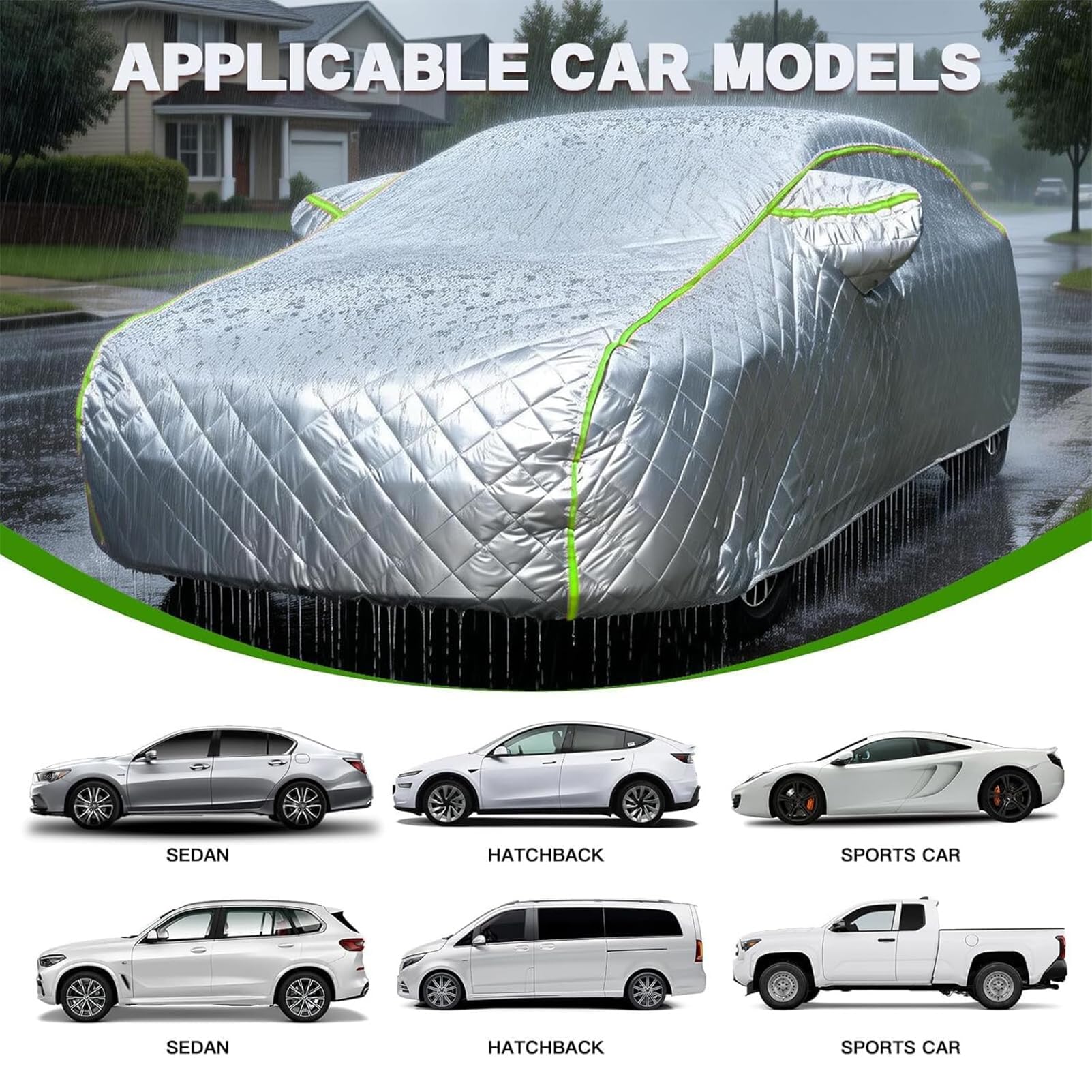 Funda Coche Exterior para Opel Cascada, Funda Coche Antigranizo Gruesa,Impermeable Transpirable,Cubierta Protectora Invierno Resistente Polvo Lluvia Nieve