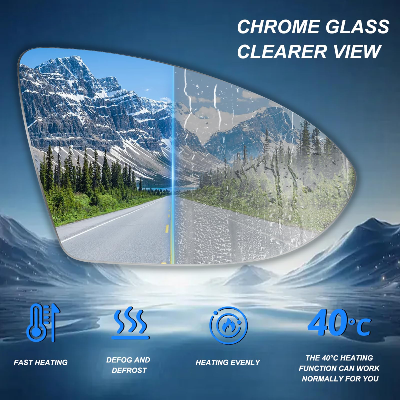 Spiegelglas Golf 7 Rechts Beheizbar Asphärisch- Spiegelglas Ersatzspiegelglas Außenspiegel Rechts,Außenspiegel Glas Passend für Golf 7 mit Trägerplatte - 4