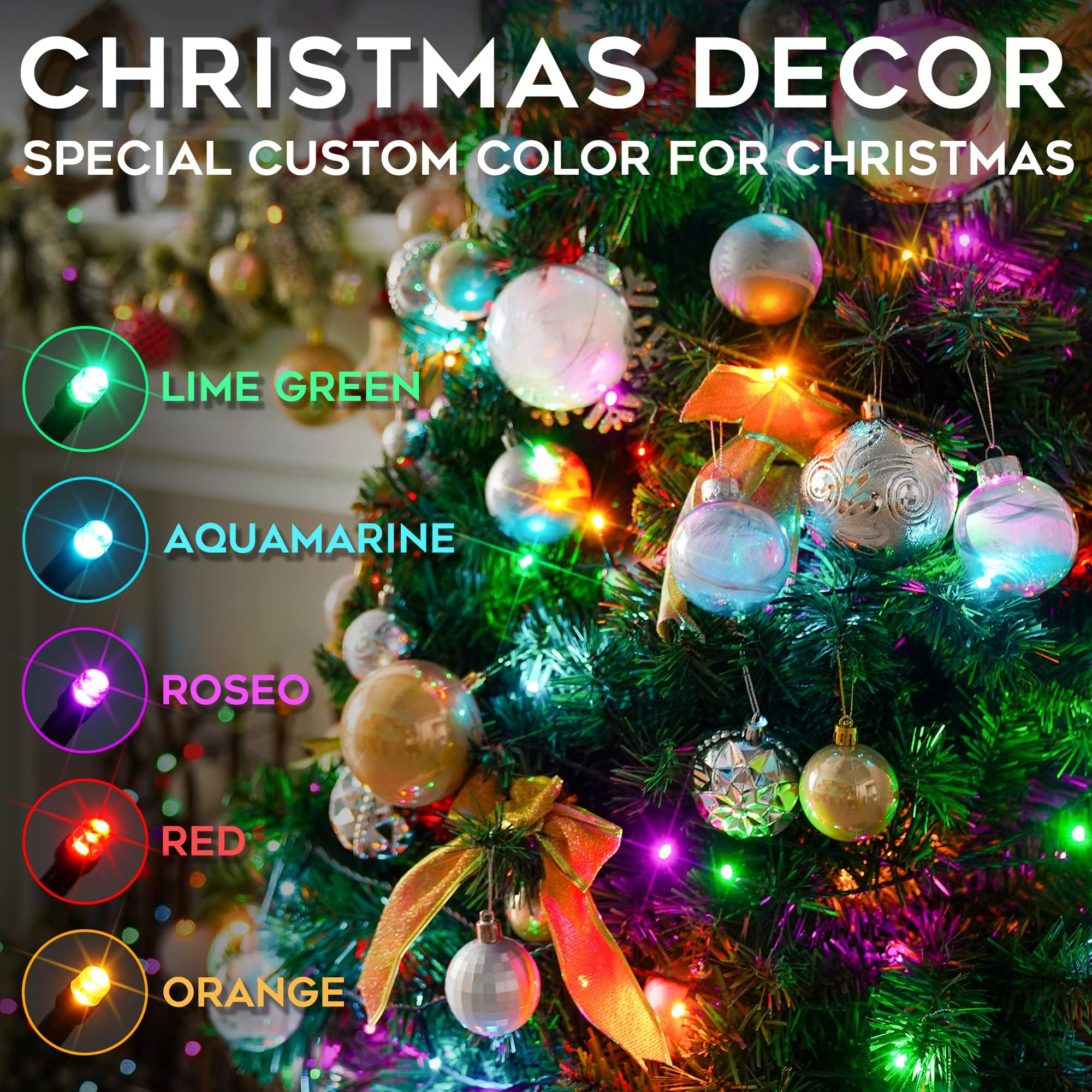 Amazon.com: suddus 200 LED Multicolor Christmas Lights, 8 Modes