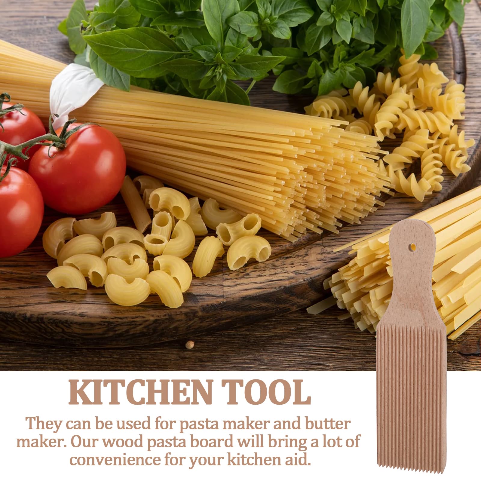 Tavola Per Gnocchi In Legno Di Faggio - Set Per Pasta Fatta In Casa Con Stampa Tradizionale - Foto 4