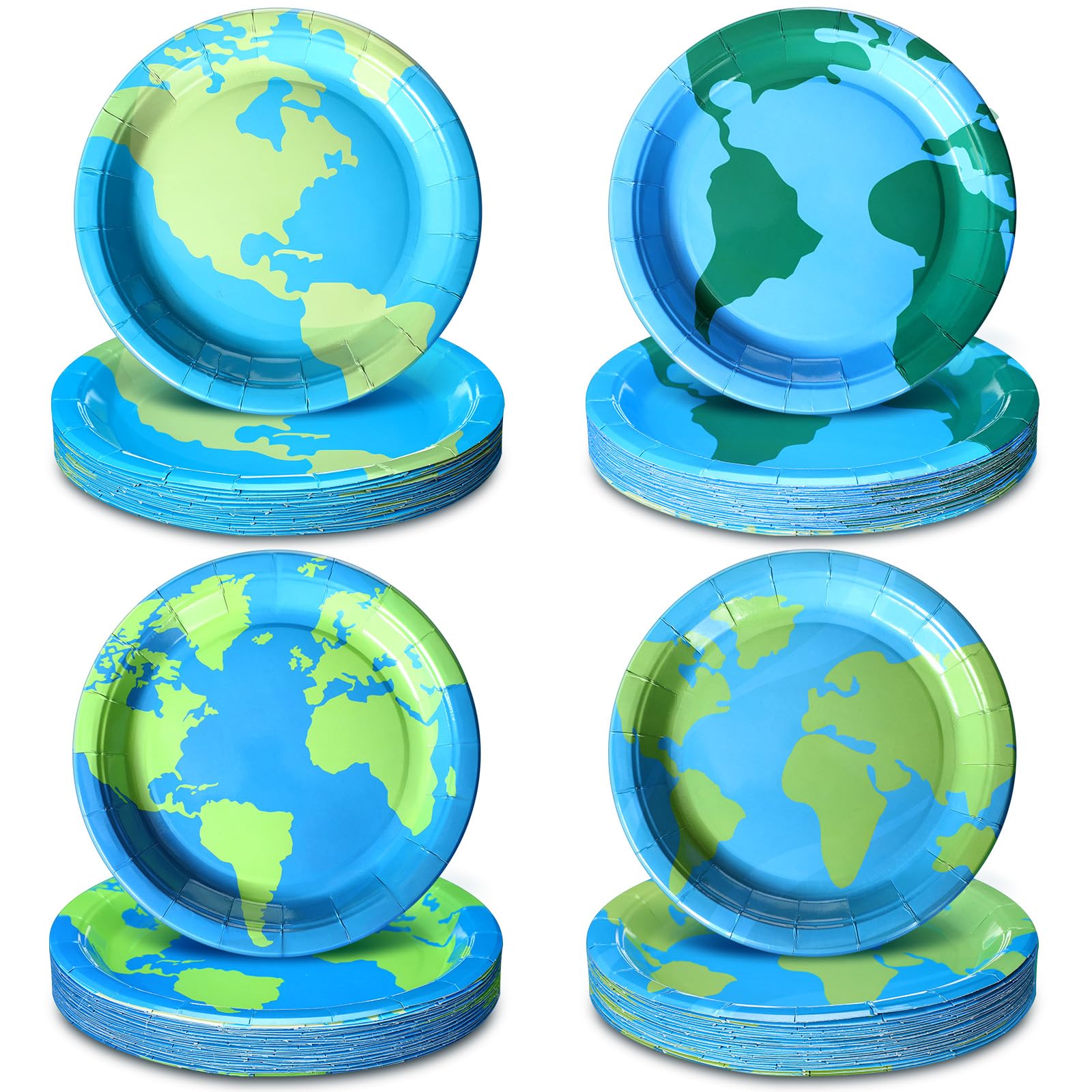 Amazon.com: Zhehao 96 Pcs Earth Day Plates Bulk 9 Inch Globe Map