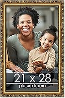 Vista 139 de Poster Palooza Marco de fotos de madera tradicional dorado de 19 x 24 pulgadas con plexiglás acrílico UV, respaldo de tablero de espuma y accesorios