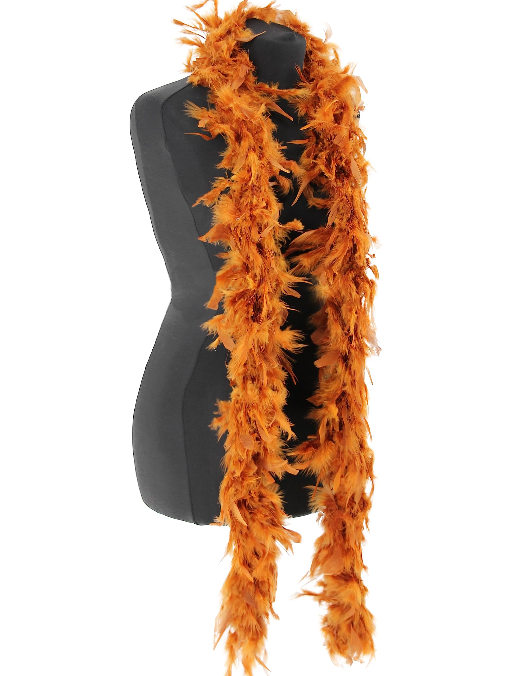 Feather Boa 50g 180cm Soft Turkey Feathers Light Long Boas for Women Hen Party Fancy Dress Costume Burlesque Dance Showgirls 1920s Gatsby Flapper Halloween Christmas Photo Props (Rich Gold)