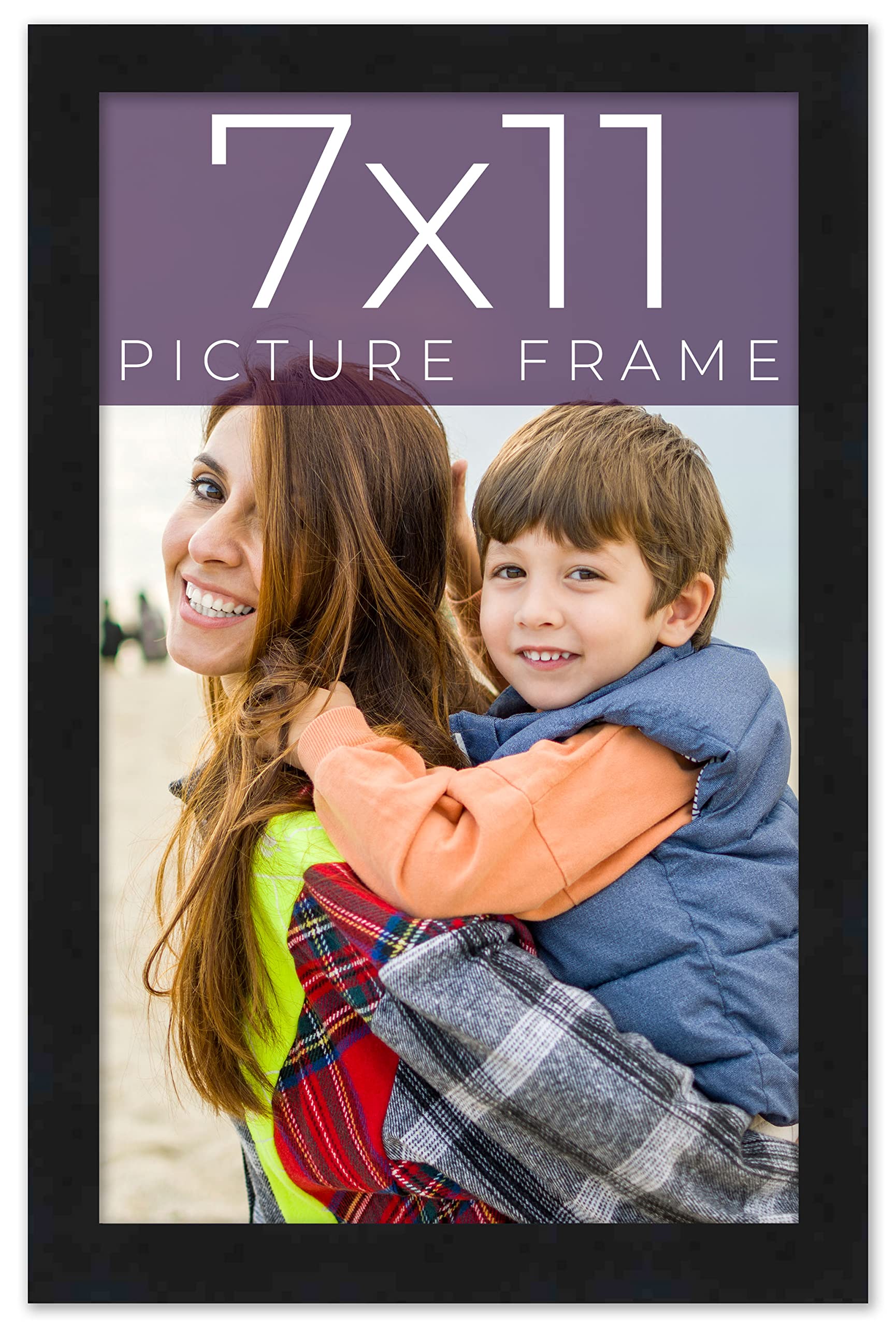 Amazon.com - 7x11 Frame Black Real Wood Picture Frame Width 0.75