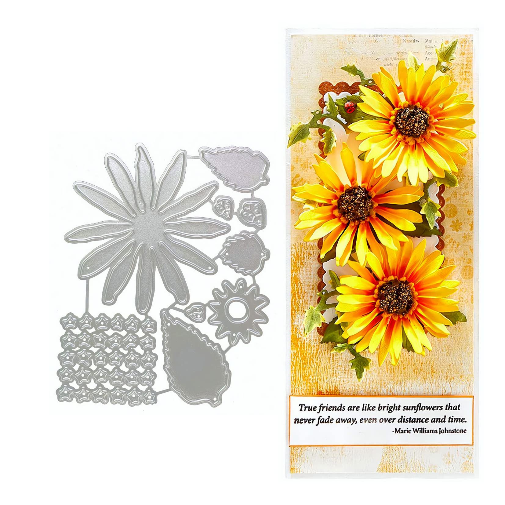 BTGHPI Stencil per scrapbooking, fustelle in metallo a forma di girasole, stencil per scrapbooking, goffratura, album fotografico, modello, decorazione, artigianato