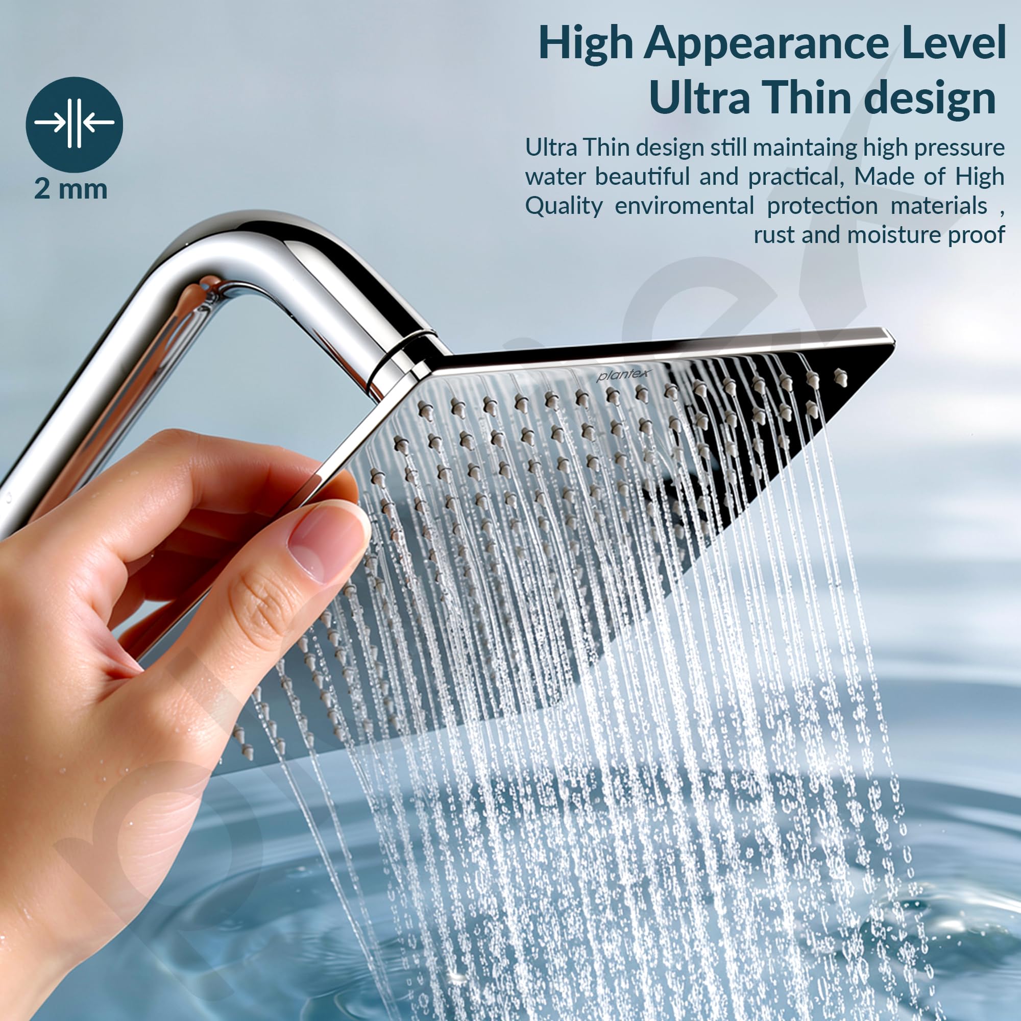 Plantex Stainless Steel Shower Head - Rainfall Design -4
