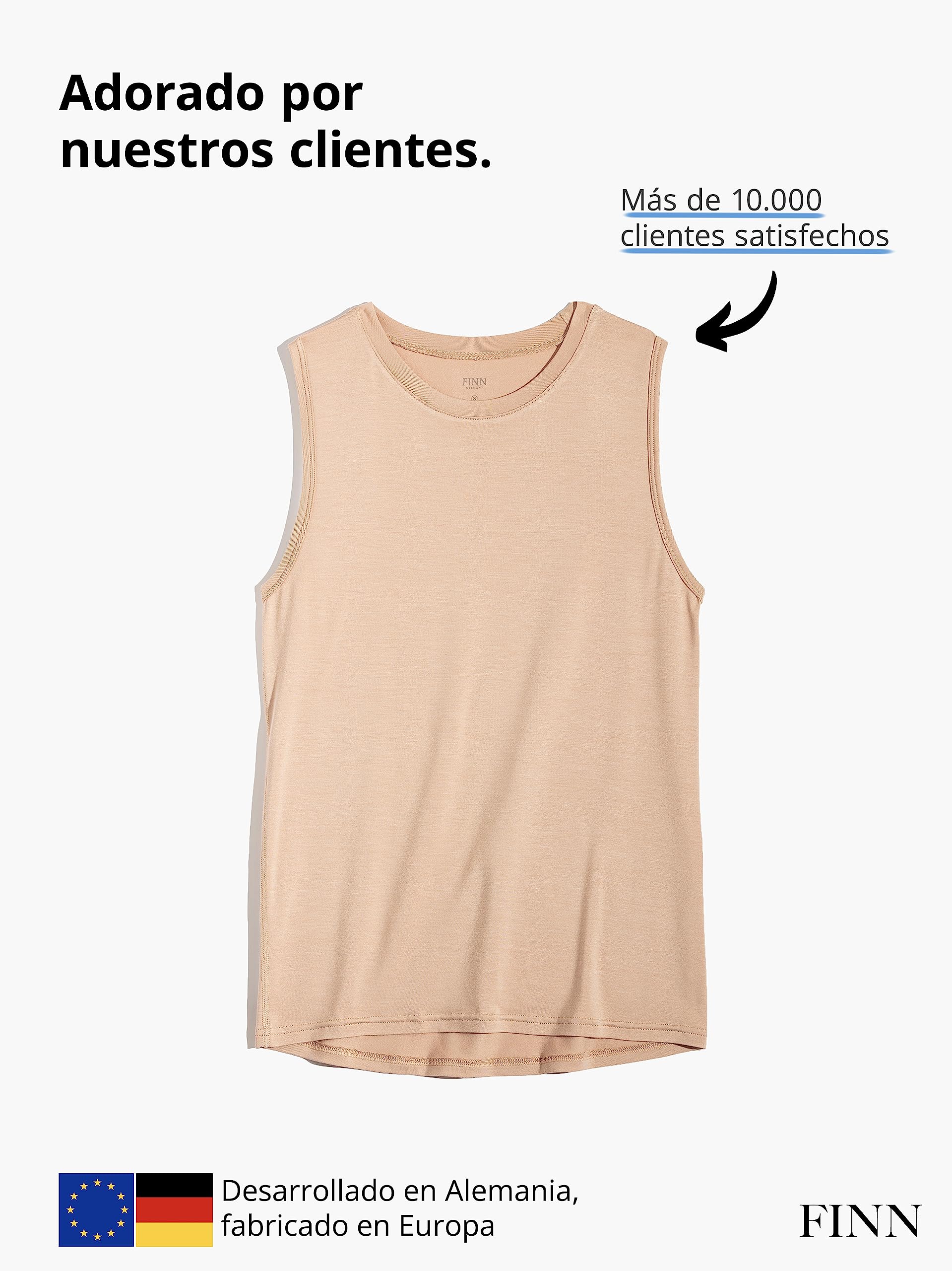 FINN Camiseta Interior Business para Hombre sin Mangas con Cuello Redondo - Camiseta Interior de Tejido Original Lenzing® Modal - la Camiseta Debajo de Camisas y Trajes