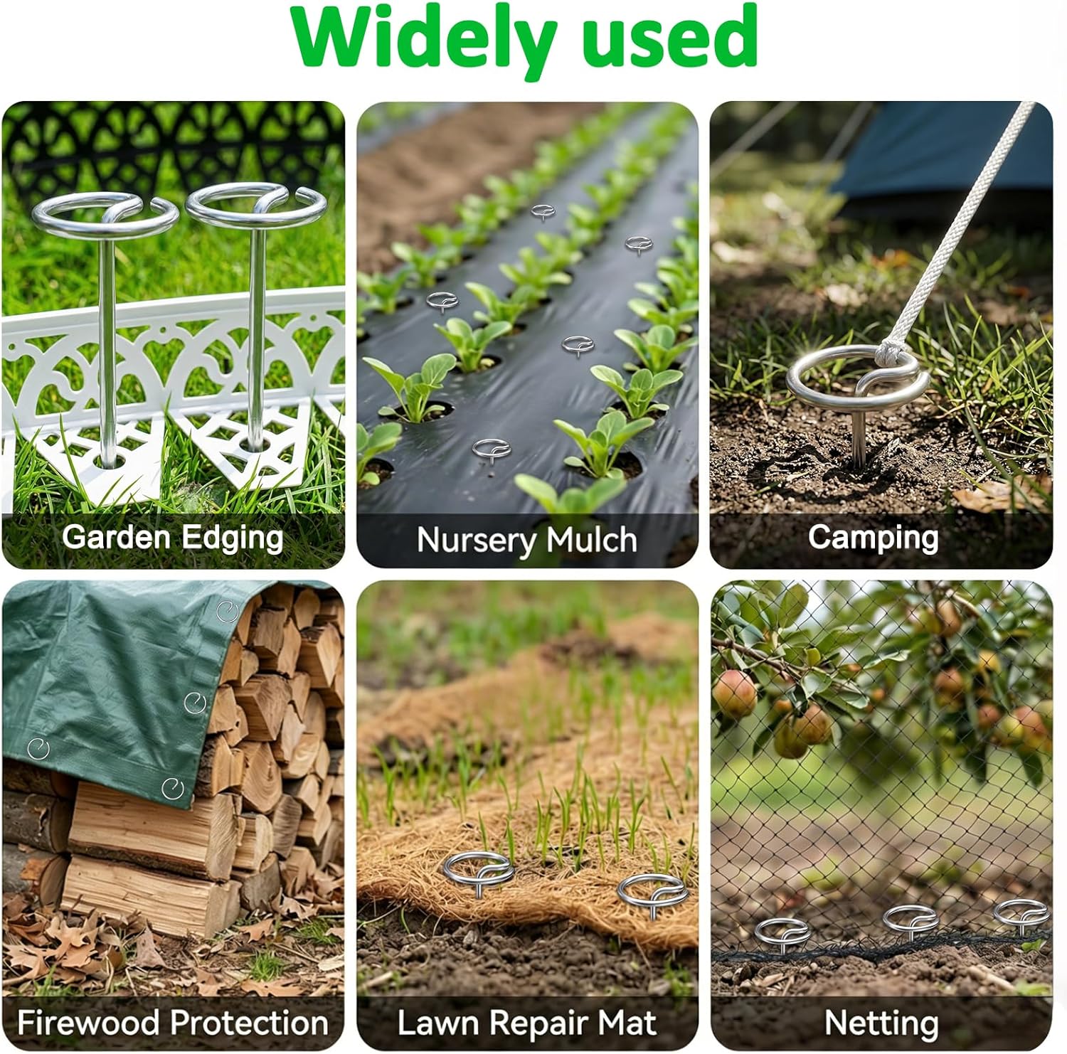 150 Pcs 6-Inch Heavy Duty Landscape Staples - Thickened G-Shaped Galvanized Steel Pins, Rust-Resistant for Weed Barrier Fabric, Erosion Control, Ground Cover & All Landscaping Projects
