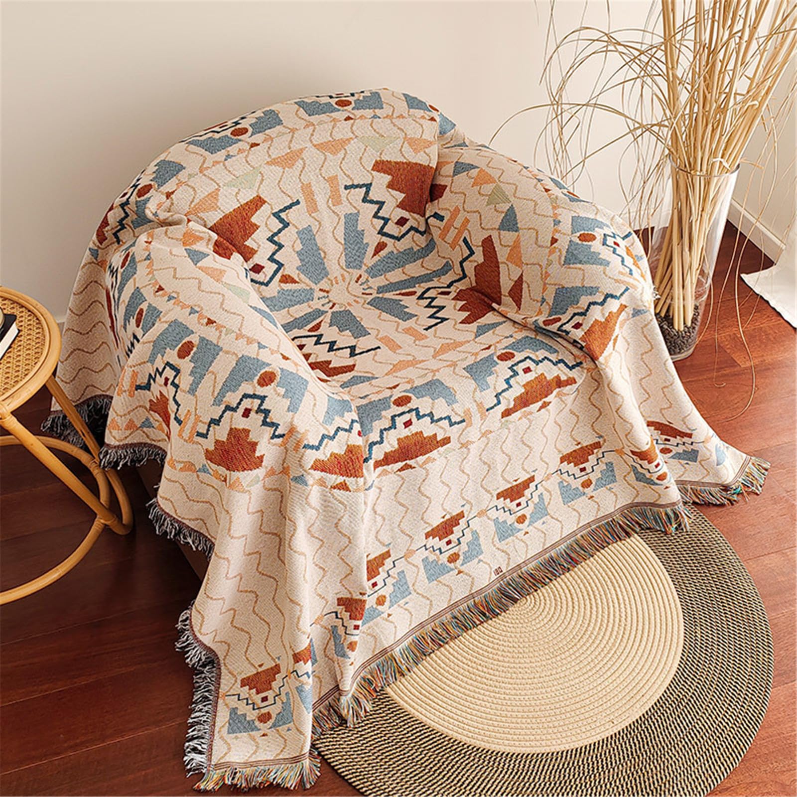 Coperta reversibile in ciniglia, per divano e poltrona, lavabile, morbida, 180 x 340 cm, perfetta decorazione per la casa e idea regalo