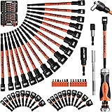 HORUSDY 59pcs Magnetic Nut Driver Set with 6-in-1 Ratcheting Screwdriver Handle, SAE &amp; Metric 1/4 Inch Hex Shank Socket Set for Impact Drill with Quick-release Bit Holder and Extension Bar