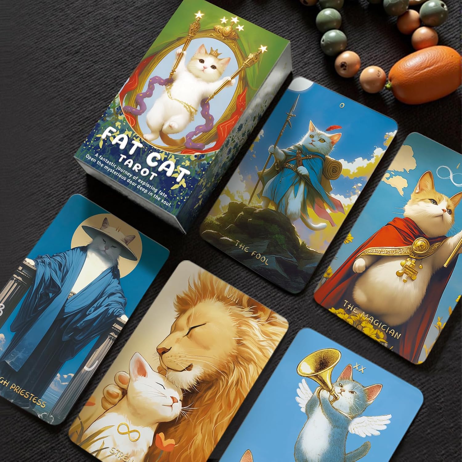 Cat Tarot Cards for Beginners,78 pcs Tarot Deck ,Tarot Cards with Guide Book,Cute Cartoon cat Style Tarot Fortune Telling, Original and Beautiful Everyday Witch Decks - Image 6