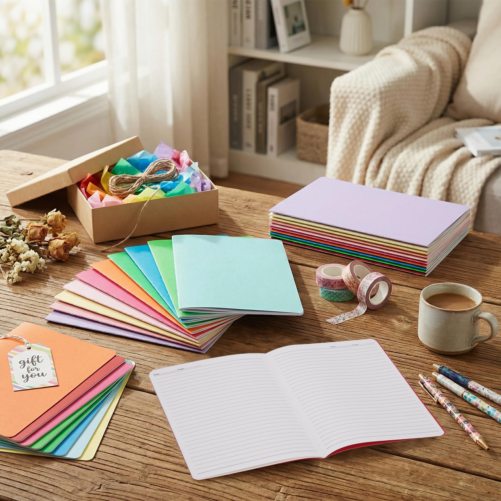 BESARME 60 quaderni a righe A5 per bambini, A5, per preghiera religiosa, per donne, colorati, a righe, per studenti, materiale scolastico