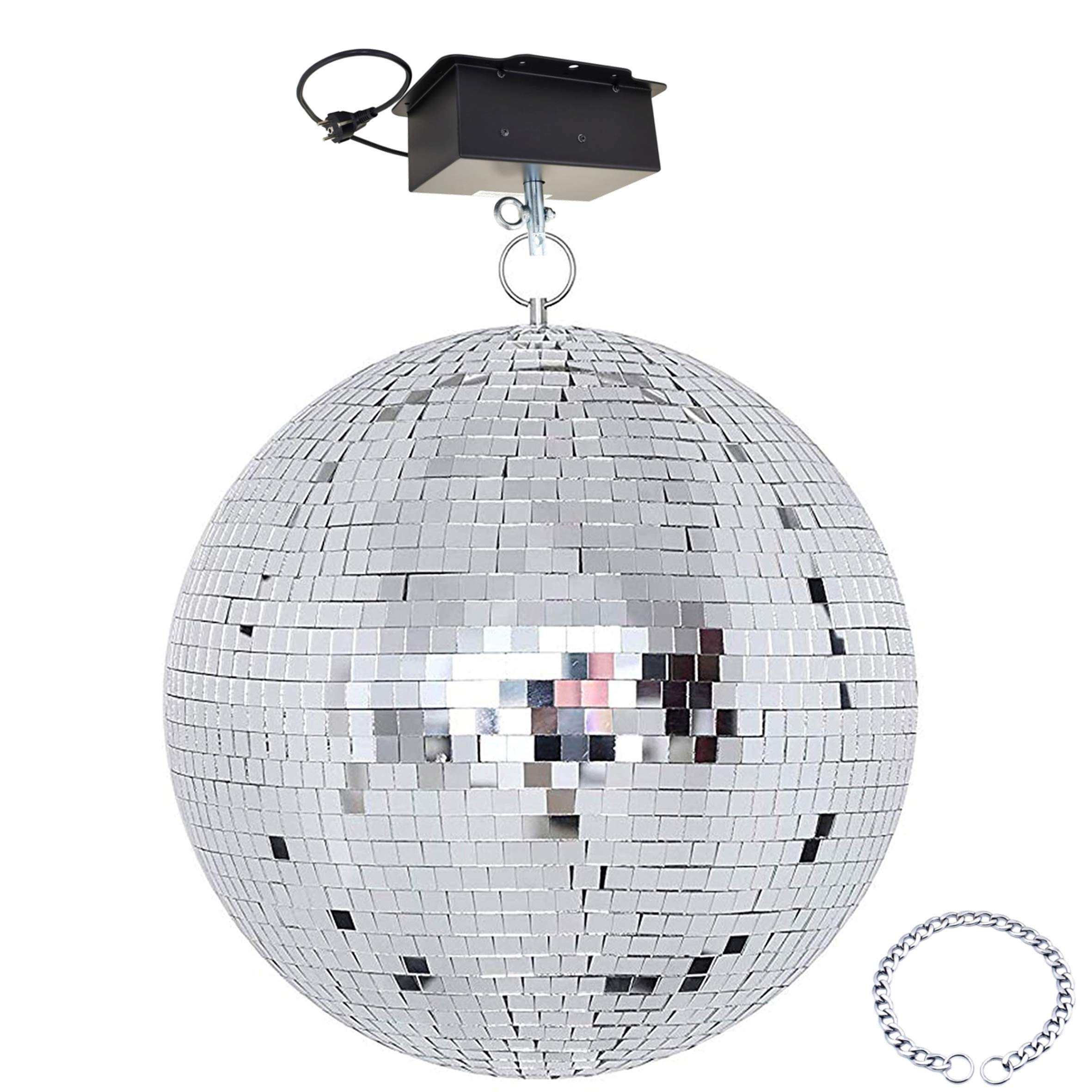Mirror Large Disco Ball for Christmas New Year Musical Party Decoration with Motor and Chain (10 Inch)