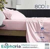 Vista 2 de Thread Spread - Juego de sábanas de 100% algodón egipcio con tejido de satén de 800 hilos de la colección Exotic Hotel, color blanco y marfil