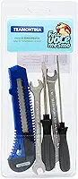 Tramontina 43408505, Kit Ferramentas 5 Peças com 2 Chaves de Fenda 1 Estilete 2 Chaves Fixas, Uso Domestico