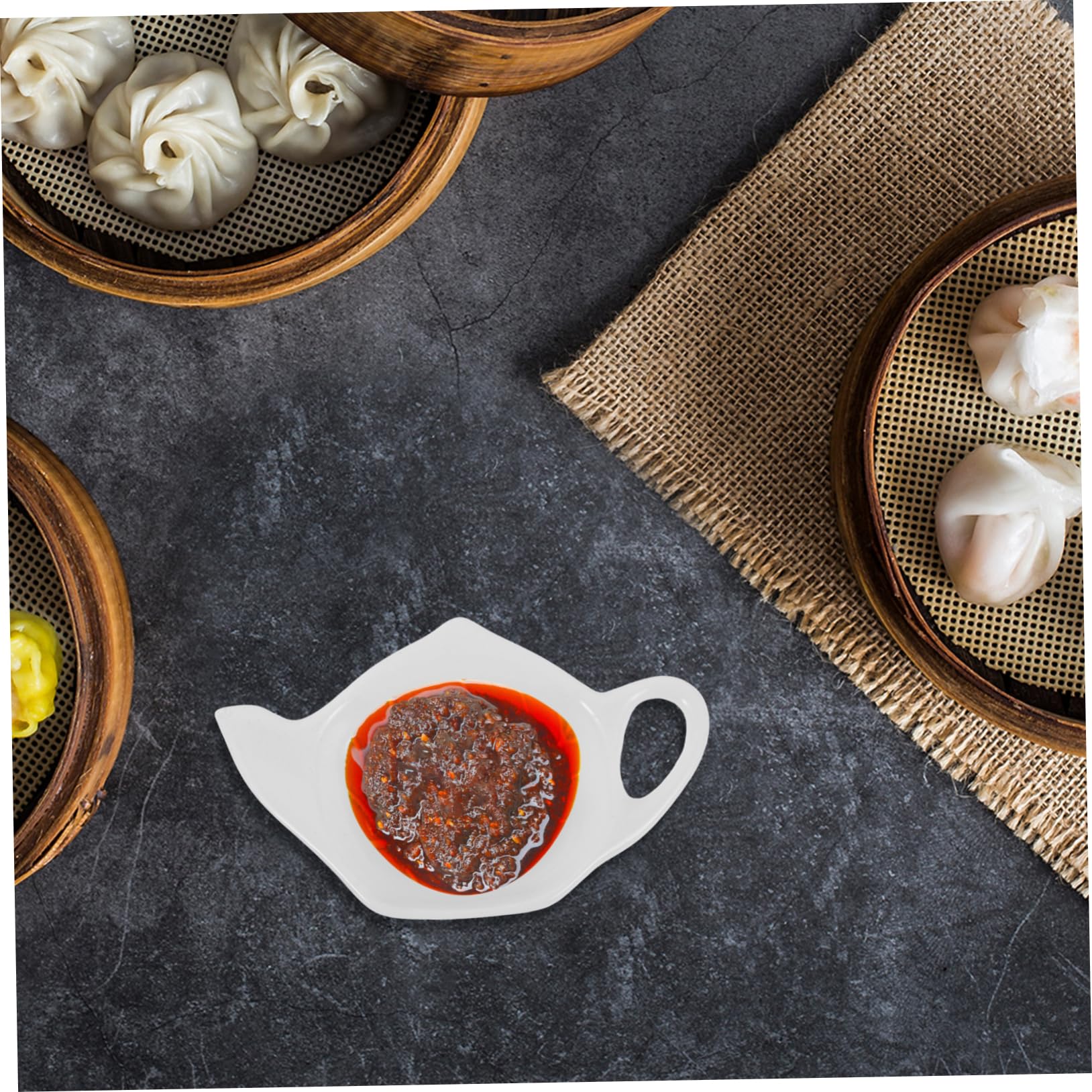 LABRIMP Tea Bag Coaster Teapot Design Elegant Tea Set Dish for Organizing Tea Bags