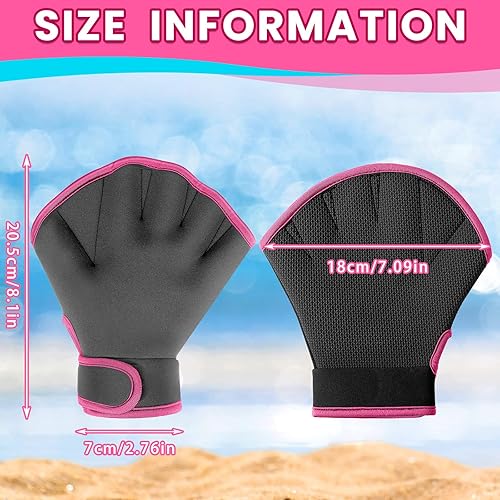 Vista 11 de 2 pares de guantes acuáticos de natación, guantes de entrenamiento de natación de mano, guantes de natación para hombres y mujeres, guantes de malla