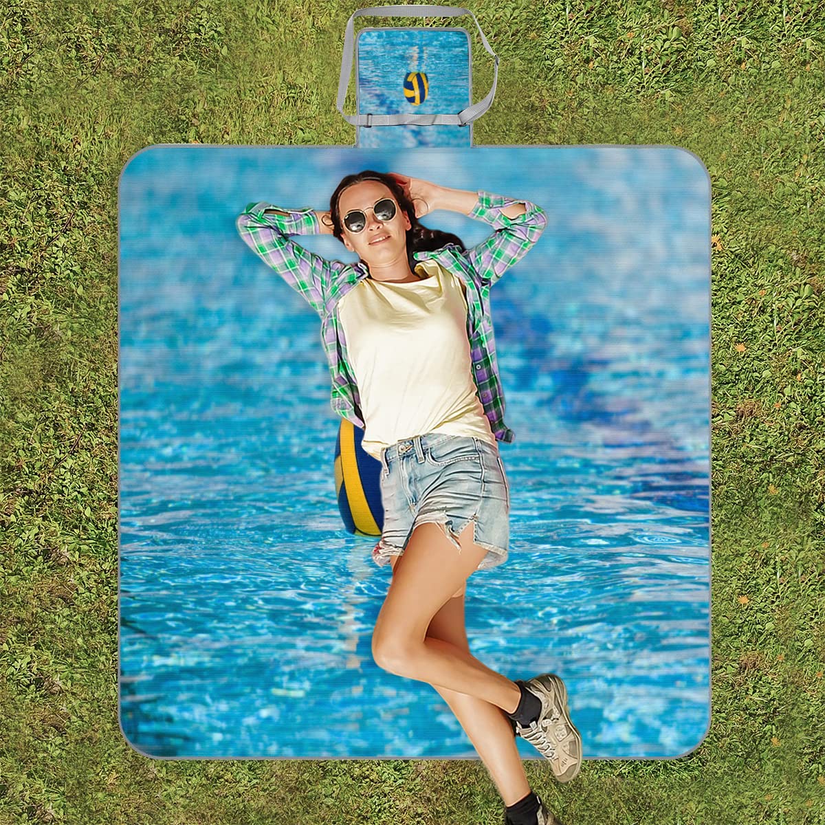 TropicalLife Sport acquatici Pallavolo Picnic Coperta Pallavolo Quadrato Impermeabile Pieghevole Indoor Outdoor Mat Tappeti per Spiaggia Campeggio Parco Famiglia Gathering Attività
