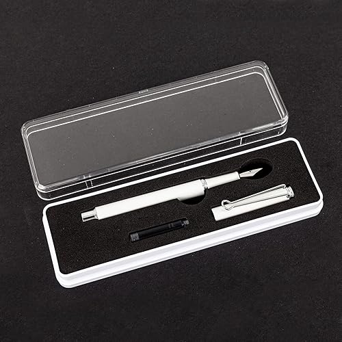 Vista 21 de AIHAO Pluma estilográfica recargable, punta fina, pluma estilográfica de metal con caja de regalo, tinta negra, 2 cartuchos de tinta en un juego