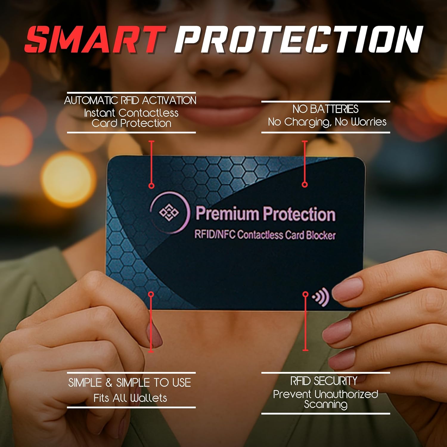 RFID Blocking Card (2 Pack) - 0.9mm Ultra Thin Credit & Debit Card Protector - One Card Shields Your Whole Wallet - Anti Fraud Contactless NFC Wallet Defender for Travel & Passport (Pink) thumbnail
