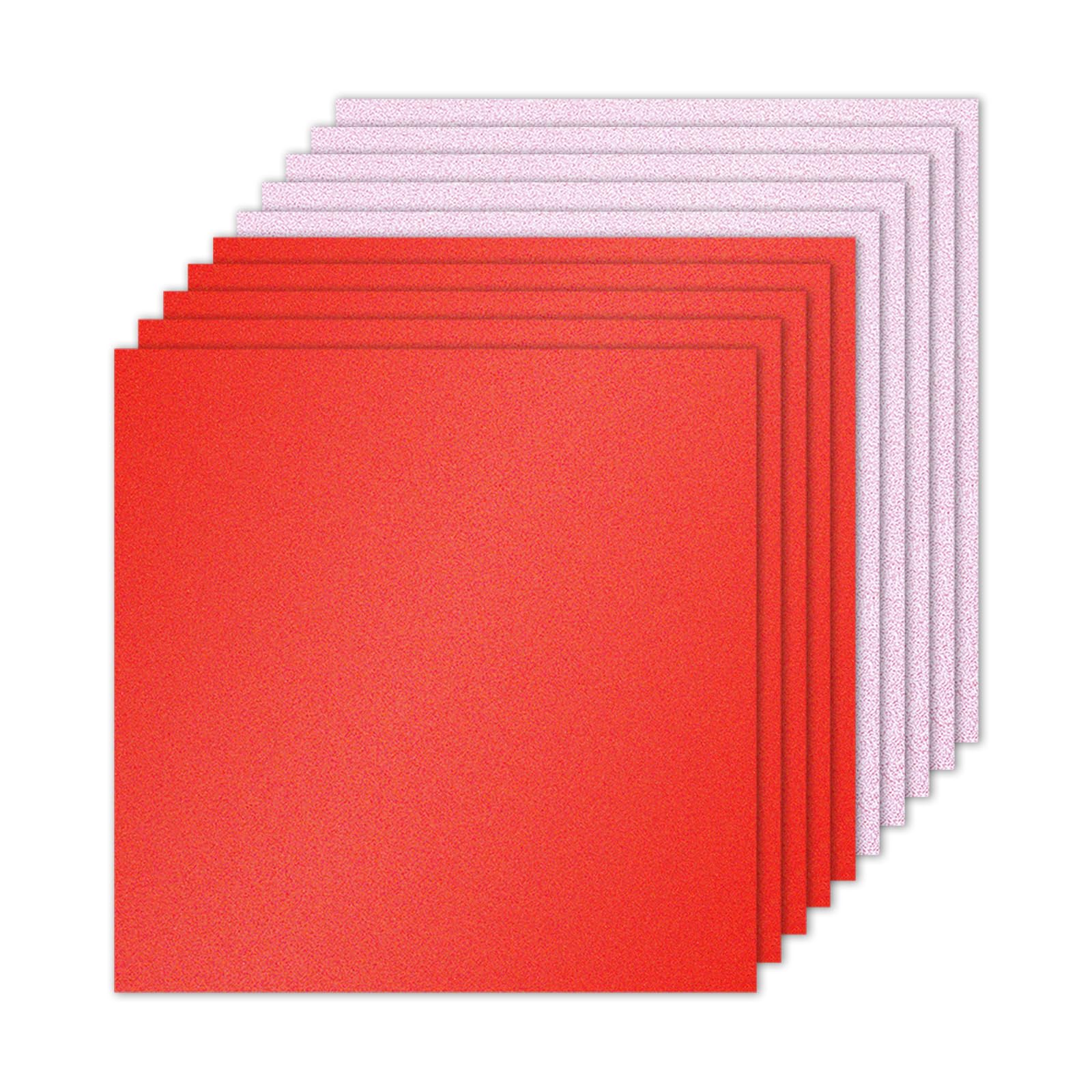 PATIKIL 10Sheets Red/Light Pink Glitter Cardstock Paper