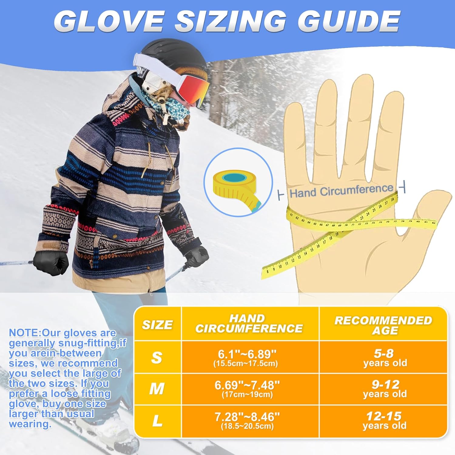 Sukeen Kids Winter Gloves for Boys Girls Windproof Ski Gloves Anti-Slip Cold Weather Glove with Thick Plush for Outdoor - Image 6