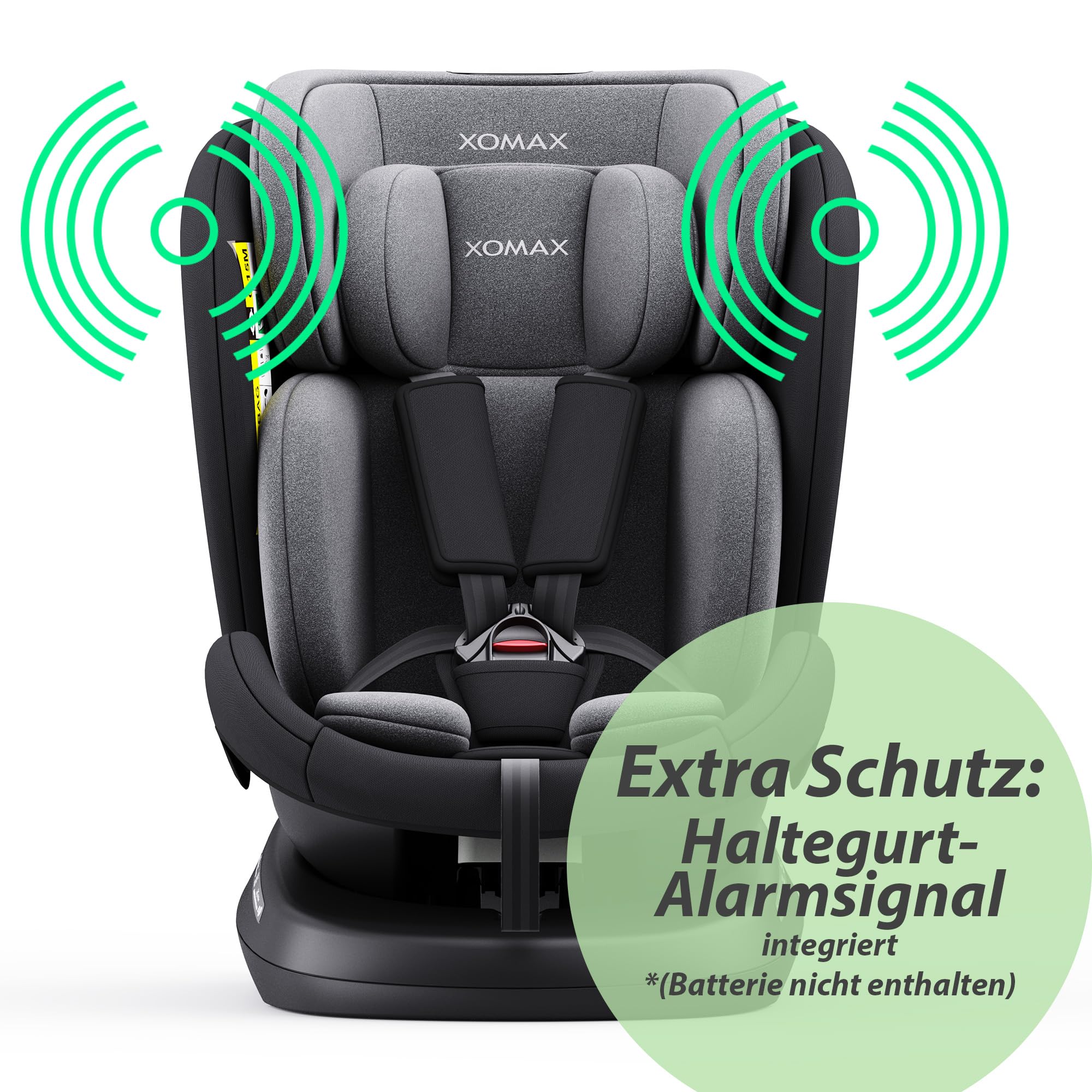XOMAX 946i Kindersitz drehbar 360° mit ISOFIX, Liegefunktion I mitwachsend I 0-36 kg, 0-12 Jahre, Gruppe 0/1/2/3 I 5-Punkt-Gurt und 3-Punkt-Gurt I Bezug abnehmbar, waschbar I ECE R129