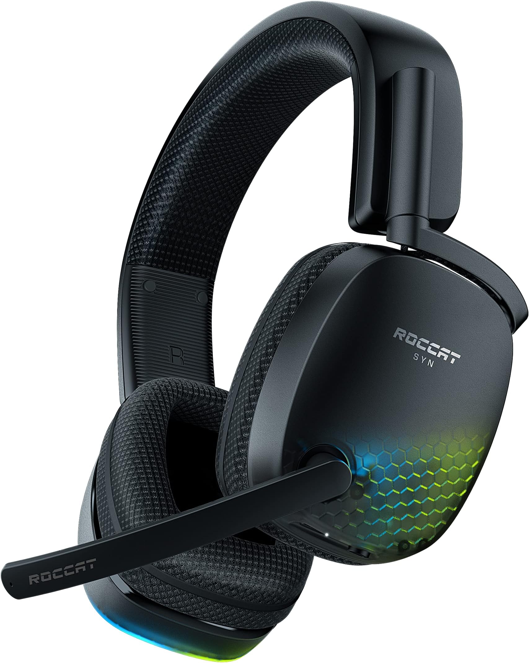 Roccat Syn Pro Air - Wireless PC Gaming Headset, Lightweight, 3D Audio Surround Sound, Noise Cancelling Microphone, RGB AIMO Lighting, All-Day Battery Life