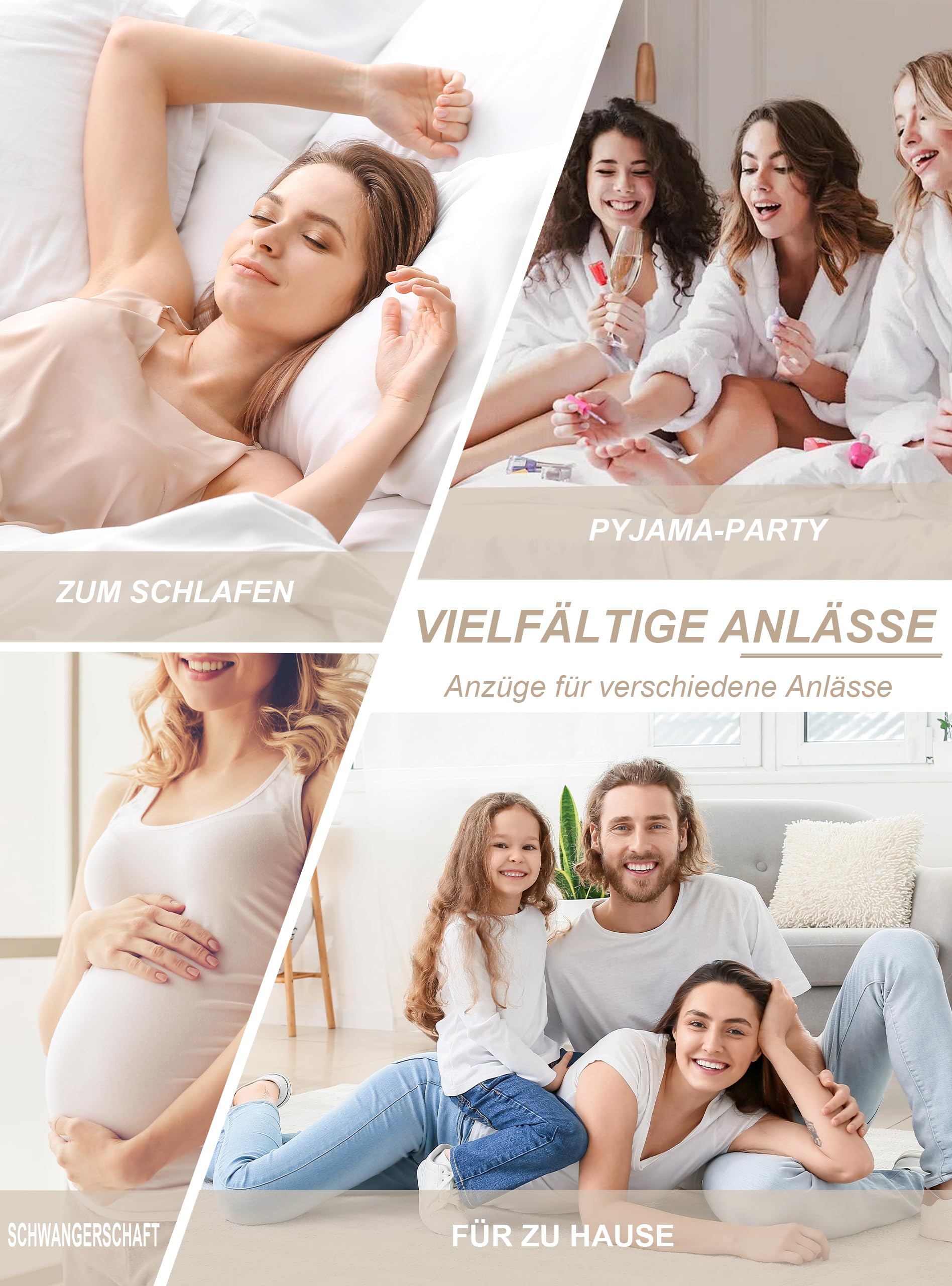 EA'S SECRET Schlafanzug Damen lang 100% Baumwolle Pyjama Sets mit Knopfleiste Langarm Zweiteiliger Nachtwäsche Hausanzug PJs