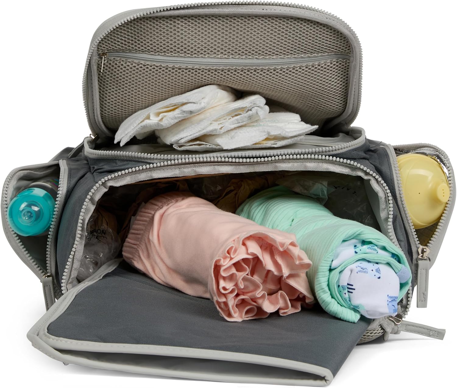 Disney Diaper Bag Backpack with Changing Pad Mickey Mouse – 16” Nylon Baby Bag for Parents, Insulated Bottle Holders, Multiple Storage Pockets