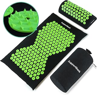 WINNER Acupressure Mat and Pillow Set with Bag - Targets Pressure Points to Relieve Body Pain -- Acupressure Pillow, Acupuncture Mat, Accupressure Body Mat, Accupuncture Massaging Mat, Lotus Mat