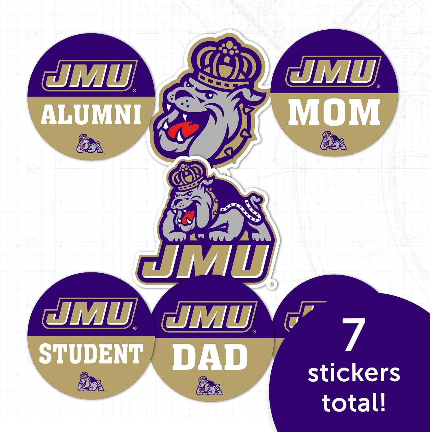 Desert Cactus James Madison University Sticker Dukes JMU Vinyl Decals Laptop Water Bottle Car Scrapbook (Round Family)