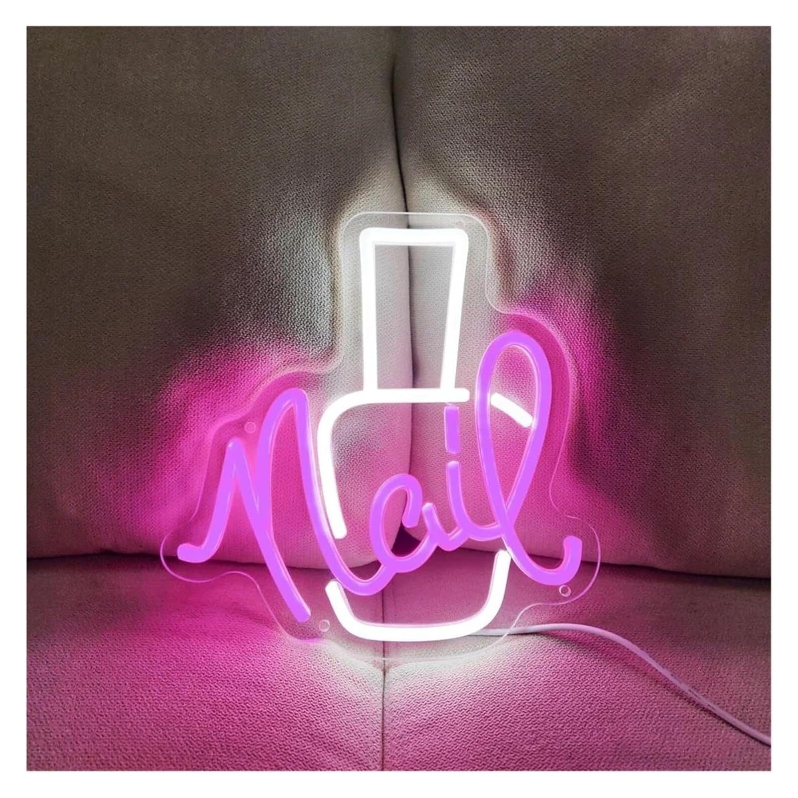 Generisch Neonlampe Lehnwort „Nägel“ für Neon-Maniküre für mit -Beleuchtung für Schlafzimmer, Schönheitssalon, Nagelstudio, Mädchenzimmer