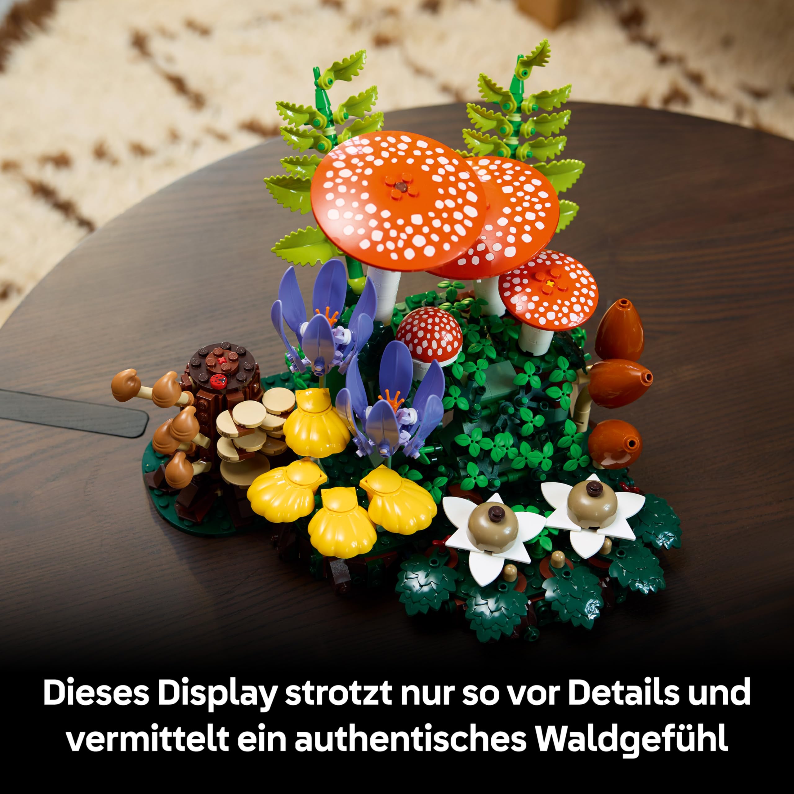 LEGO Botanicals Waldpilze - Künstliches Pflanzen Set für Erwachsene - inkl. Fliegenpilz & Kunstblumen für Wohnzimmer- oder Schlafzimmer Deko - DIY Geschenkidee - 11505
