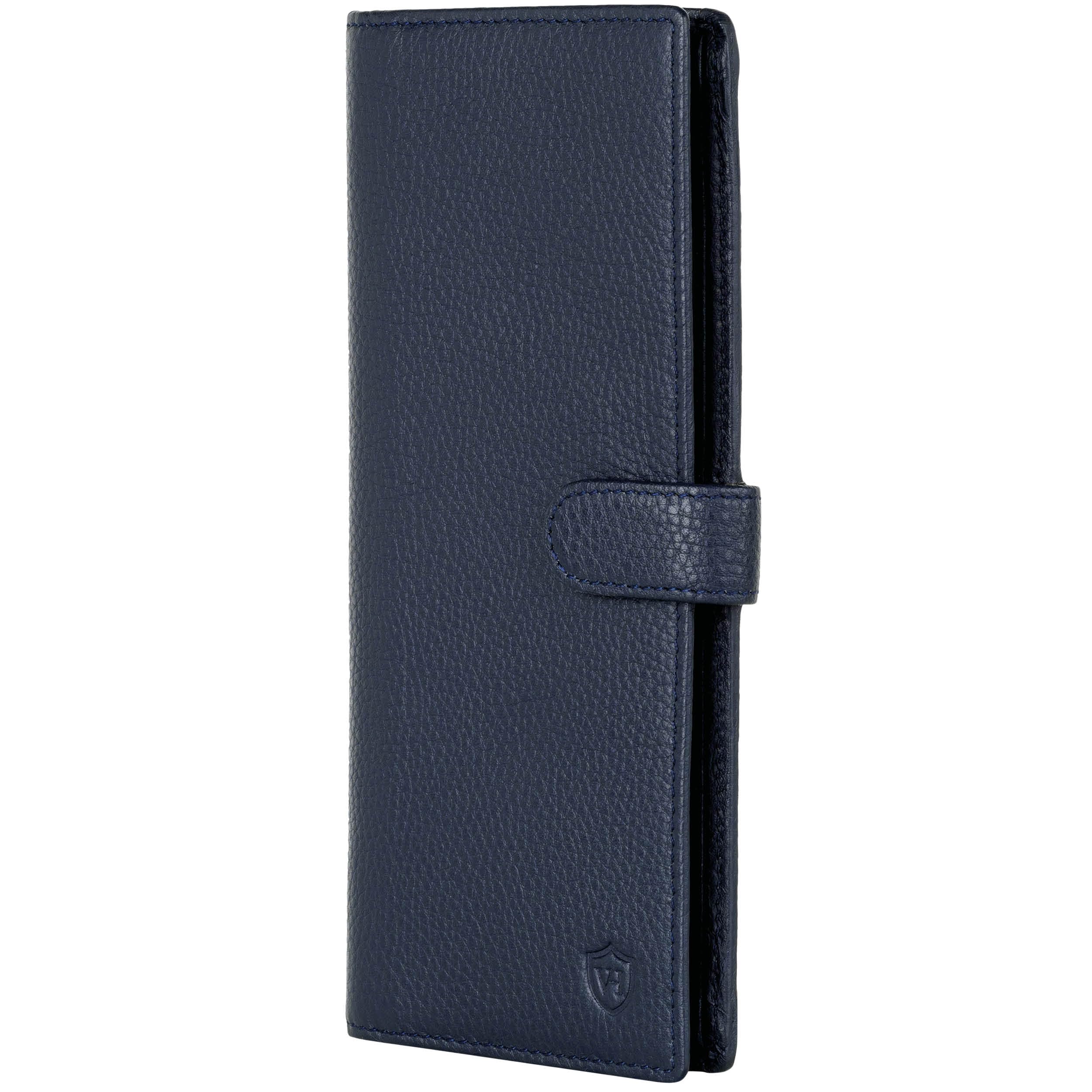 VON HEESEN Leder Geldbörse mit RFID-Schutz - Portemonnaie für Damen & Herren aus echtem Leder - Wallet mit Münzfach - Geldbeutel für Frauen und Männer in Blau