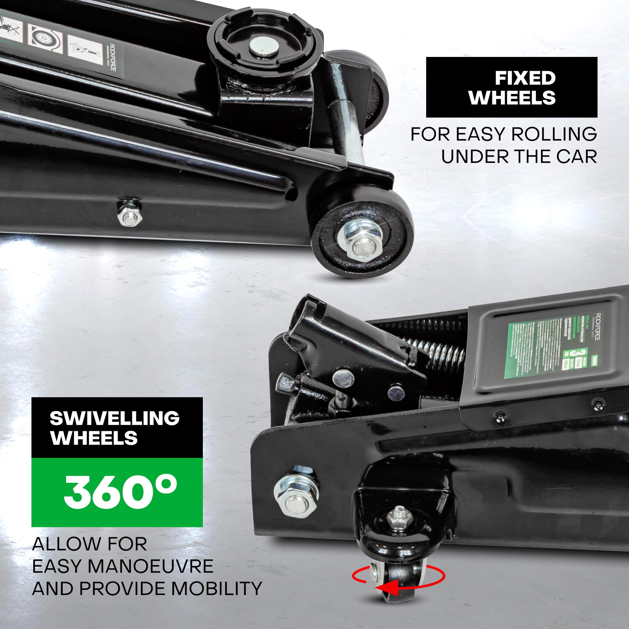 Gato Hidráulico para Coche 3T – Elevador Coche Taller con Altura Ajustable 135-400mm – Gato Hidráulico para Coche con 2 Ruedas Giratorias – Gato de Taller para Coche, SUV, Familiar – Robusto y Seguro