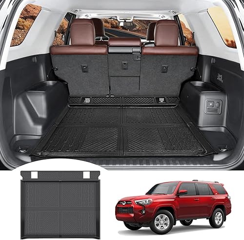 Tapete de maletero para Toyota 4Runner 2010-2024, revestimiento de carga trasera TPE para todo tipo de clima para 4Runner de 5 plazas sin