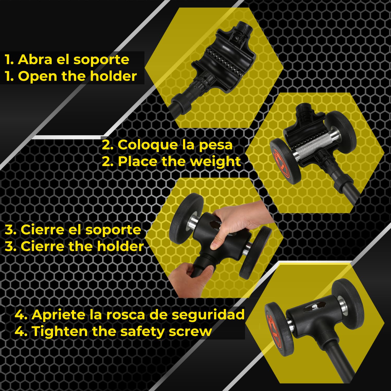 Adapter für Hanteln zu Langhantel und Kettlebell, Konverter für Kettlebell und Hantelstange, doppelte Verwendung, für Fitness zu Hause, Set mit Grip und Hantelstange