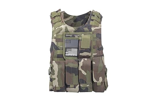 Amazon.com: Tactical Airsoft Vest w/US Flag Patch and