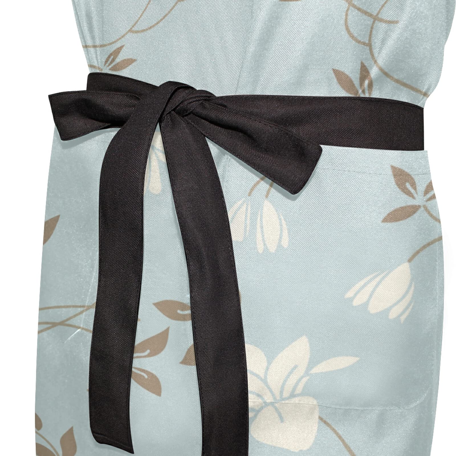 Grembiule Floreale Unisex Smooflly - Regolabile In Tessuto Oxford Impermeabile - Per Cucina, Chef, Giardinaggio (79x68,6 Cm)