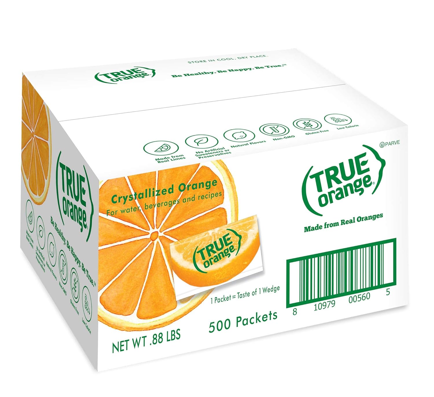 TRUE ORANGE Water Enhancer, Bulk Pack (500 Packets) Zero