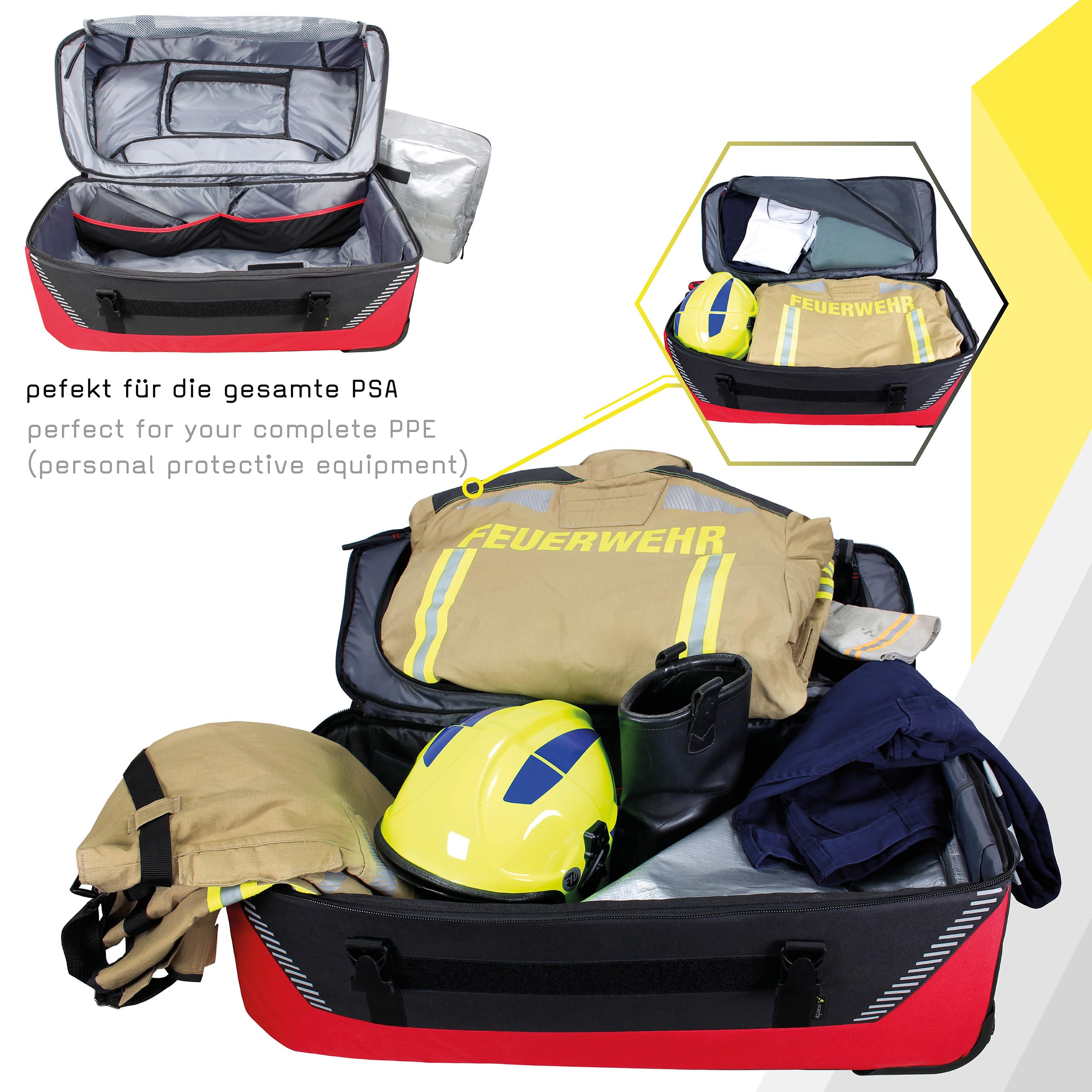 tee-uu JUMBOBAG Trolleytasche (inkl. 2 Reflexstreifen Rettungsdienst)