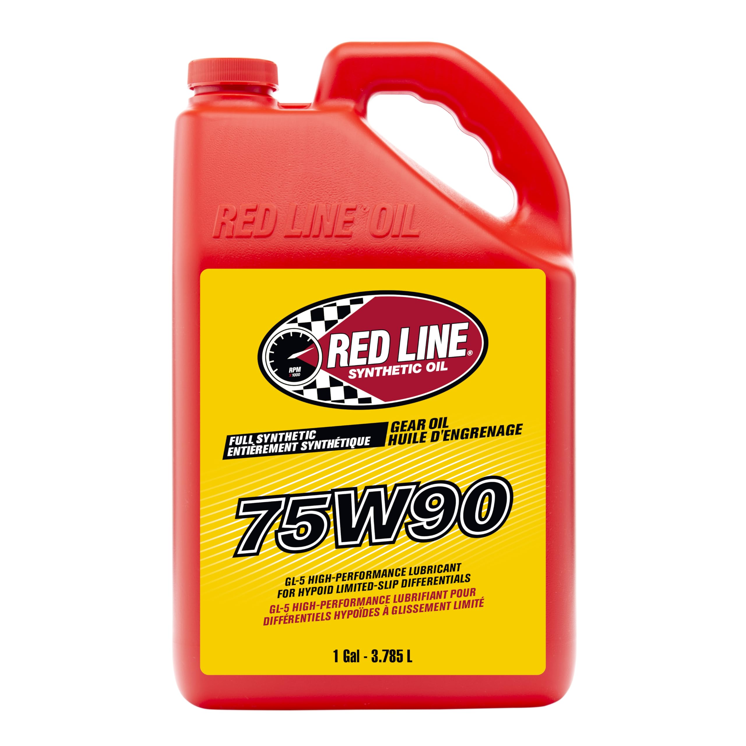 Red Line 57905 75W90 GL-5 Synthetic Gear Oil for Hypoid Limited Slip Differentials - 1 Gallon (4 Pack)