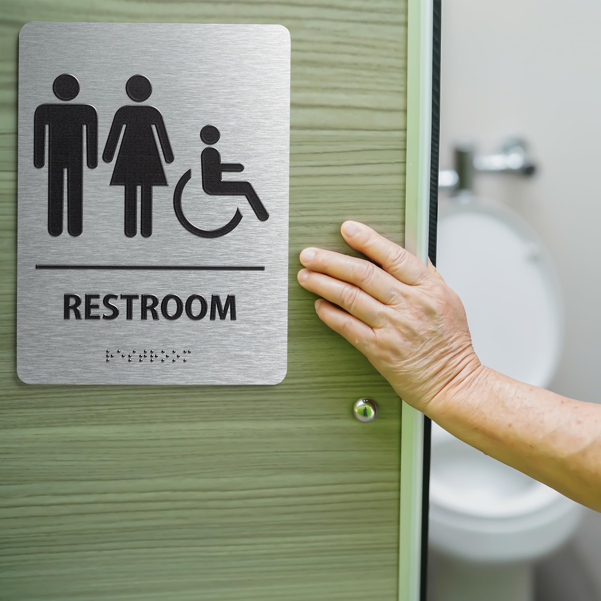 Buy Men Bathroom Sign By GDS - ADA Compliant, Wheelchair Accessible, image size:2000x2000