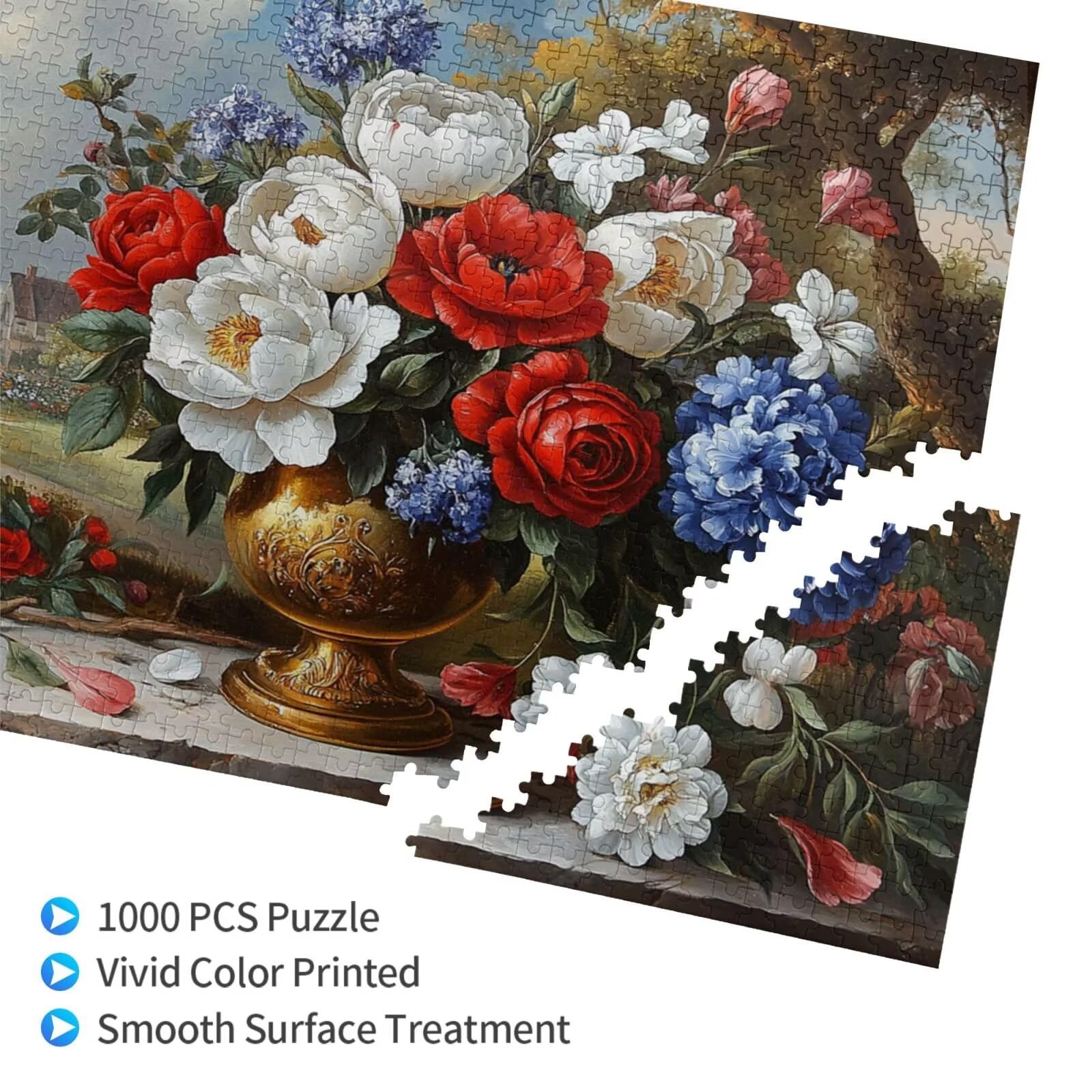 Puzzle Blume Puzzle 3000 Teile Retro Puzzles Erwachsene mit Geschenkbox, DIY Groß Holzpuzzle für Erwachsene, Geschicklichkeitsspiel für Die Ganze Familie Geschenke für Frauen 81 x 122 cm -532y