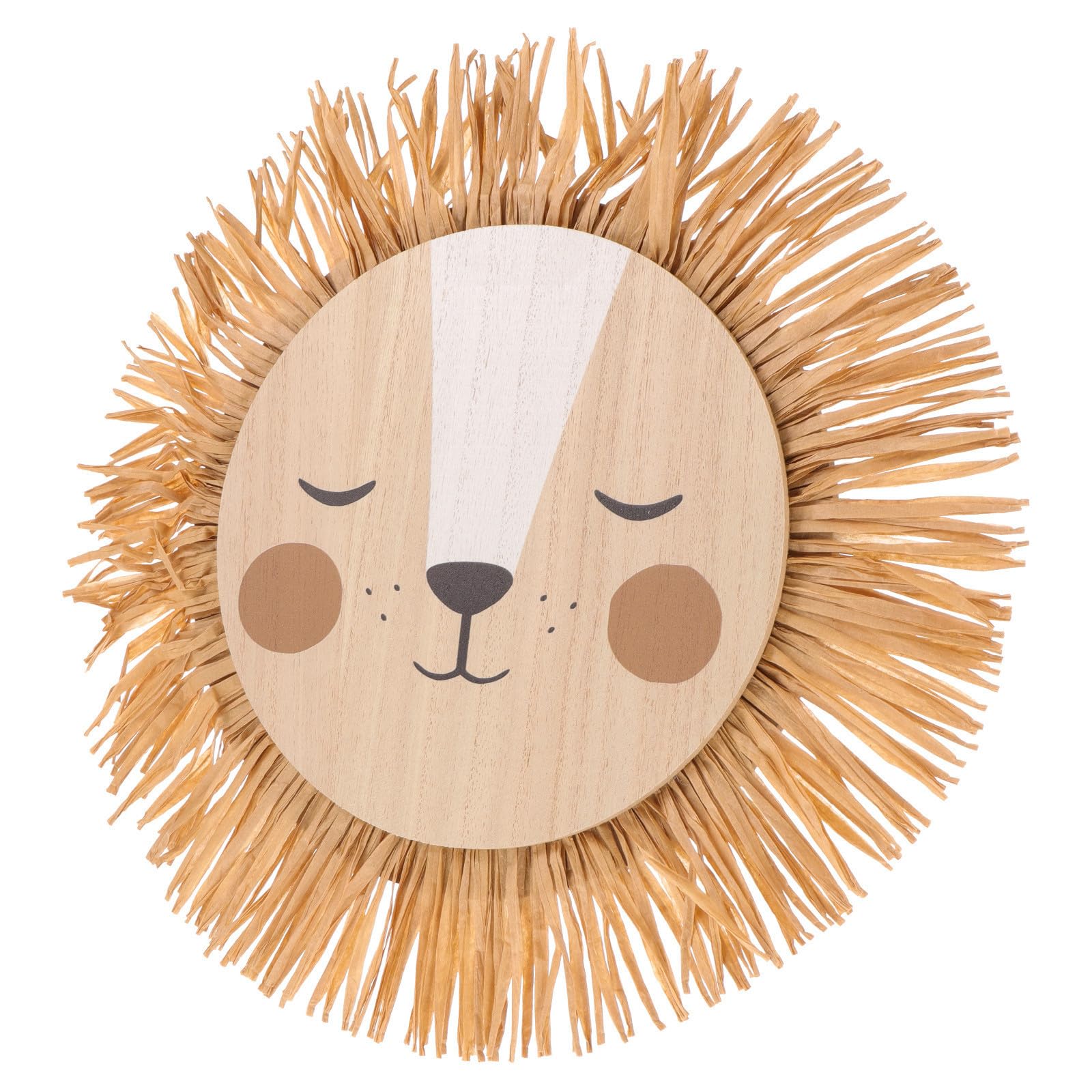 Décoration Murale Créative Lion en Raphia Paille pour Chambre