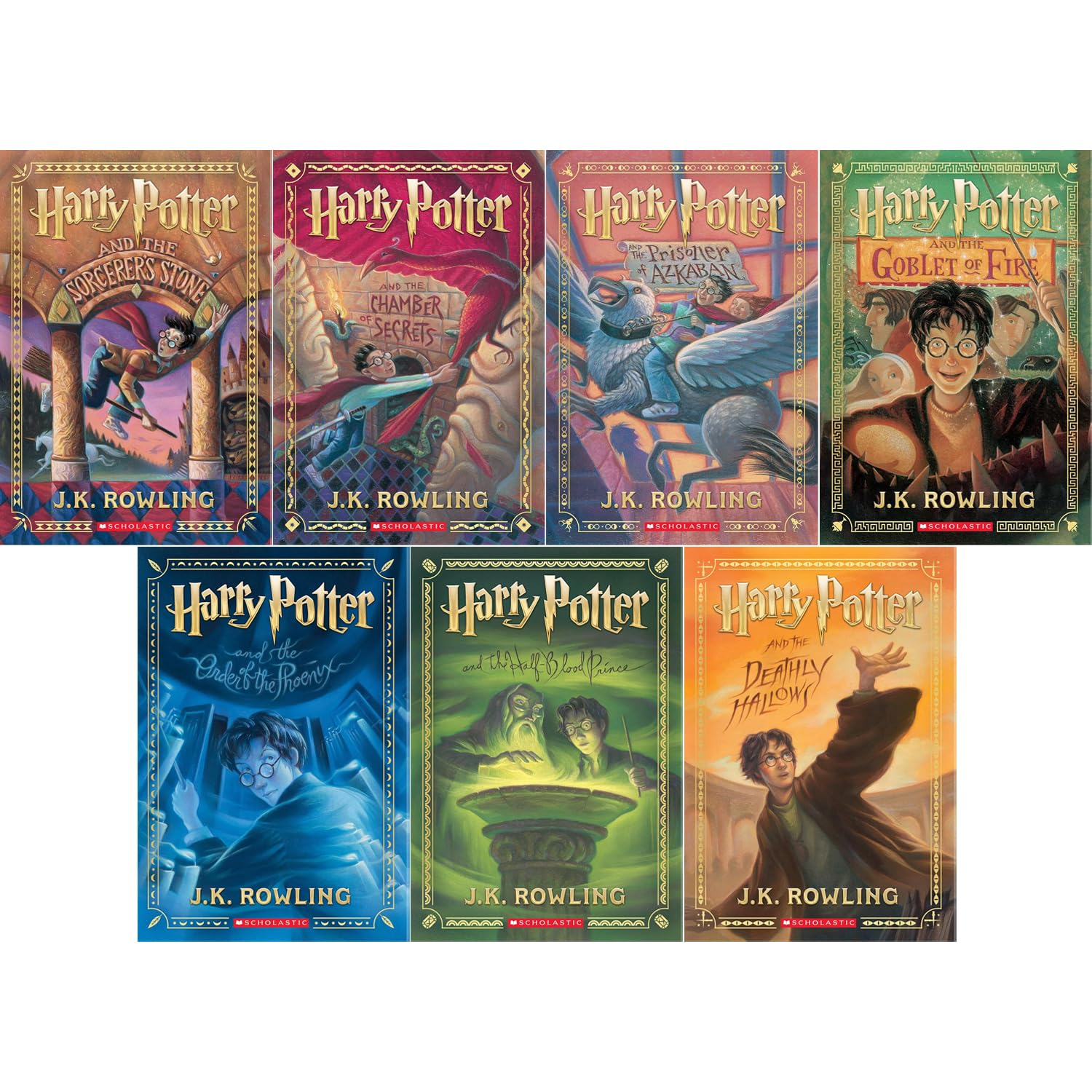 Harry Potter Special Edition Paperback Collection 7-Book Set (Volumes 1โ7) โ Illustrated with Stenciled Edges by J.K. Rowling